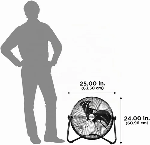 Vista 3 de MaxxAir HVFF Ventilador de suelo, 20 pulgadas, alta velocidad, UPS