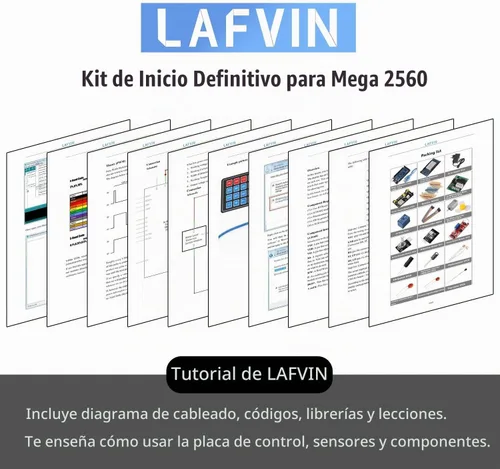 Vista 6 de LAFVIN Kit de inicio de proyecto Mega 2560 para Mega328 Nano con tutorial compatible con Arduino IDE