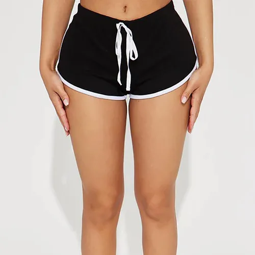 Vista 5 de Custom Insert Name's Booty Pantalones cortos deportivos personalizados de algodón para mujer