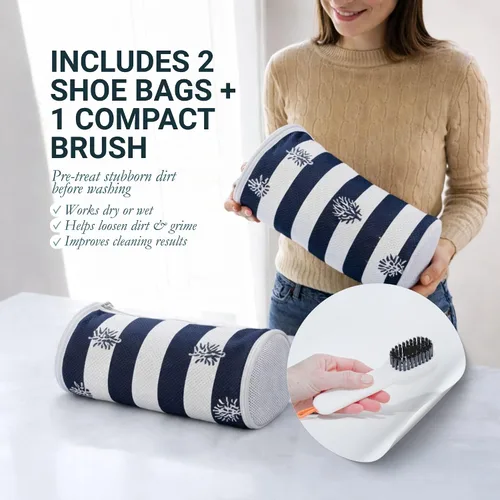 Vista 7 de Bolsas para lavadora de zapatos (paquete de 2) – Bolsa de lavandería para tenis, proteger zapatos y lavadora, felpilla gruesa duradera, cremallera