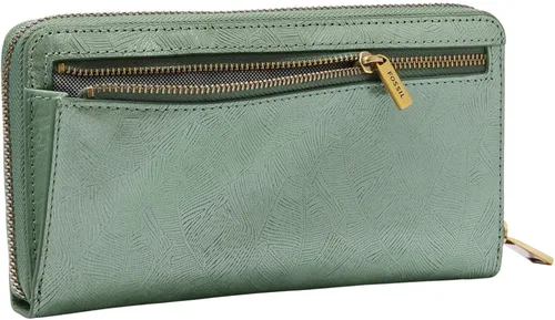 Vista 3 de Fossil Liza - Cartera de cuero con cremallera alrededor para mujer con correa retráctil para la muñeca
