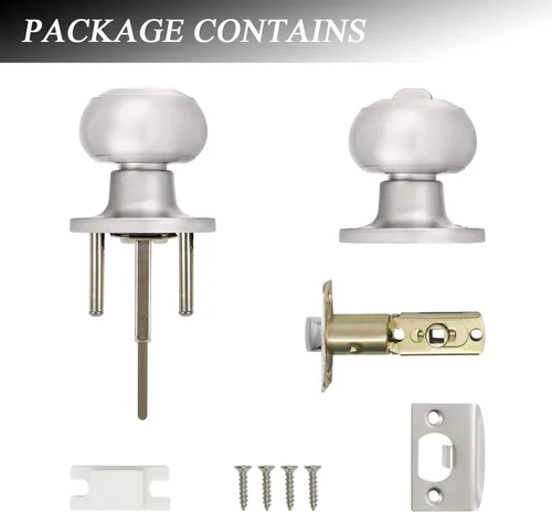 Vista 7 de Probrico Paquete de 1 pomo redondo para puerta de cama/baño, función de privacidad para baño/dormitorio, manija