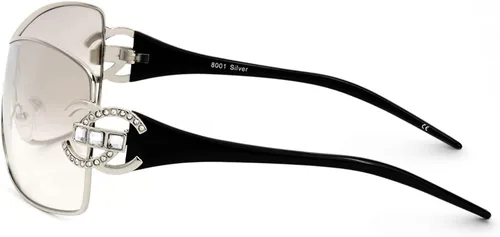 Vista 8 de Zeelool Gafas de sol Y2K para mujeres y hombres, gafas de sol envolventes con escudo sin montura UV400 Alien Futuristic Sun Glasses ZSM0006