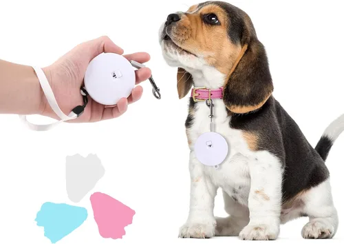 Vista 7 de Correa retráctil para perros pequeños y medianos de hasta 22 libras con cinta de nailon fuerte de 9.8 pies, manos libres, correa portátil y ligera
