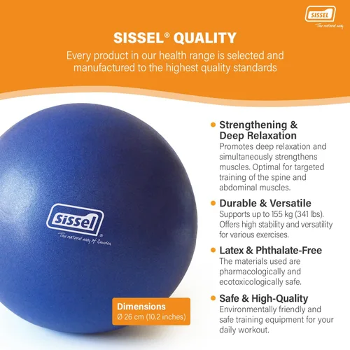 Vista 3 de SISSEL Pilates Soft Ball Gray 8.5 in Phthalate- & Latex-Free PVC for Deep Relaxation & Muscle Strengthening 340 lbs Capacity Includes