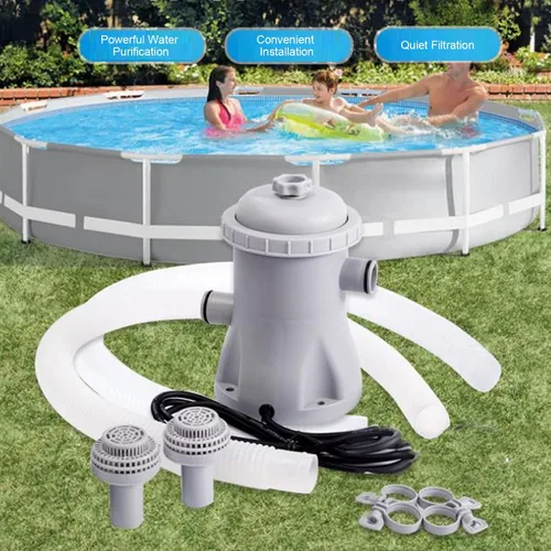 Vista 6 de Bomba de filtro de piscina de 330 galones, bomba de filtro de cartucho de piscina eficiente para el hogar, patio, bomba de filtro eléctrica