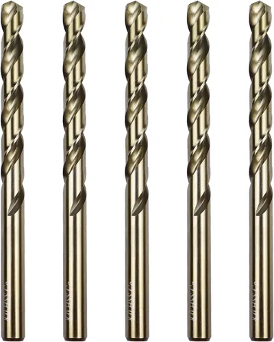 Vista 13 de Broca de cobalto de 1/8 pulgadas M35 HSS Brocas helicoidales Jobber Longitud Broca de acero para metal duro y acero inoxidable, paquete de 10