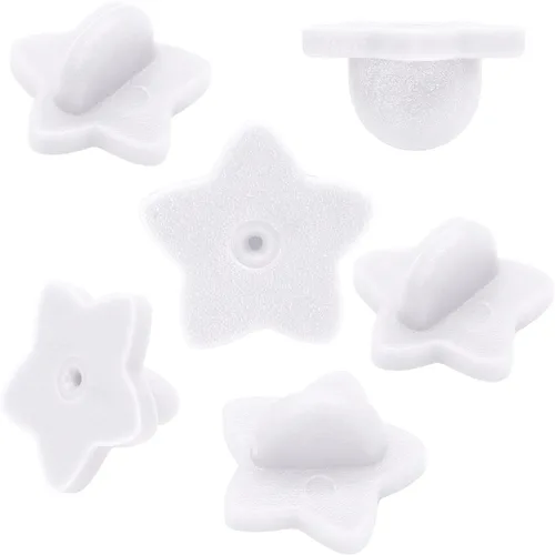 Vista 9 de Paquete de 100 pines de goma en forma de estrella, soporte de broche para corbata de sombrero de insignia de uniforme (negro)