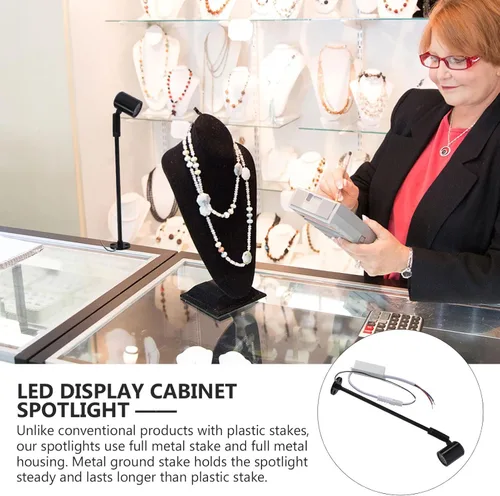 Vista 5 de 2 unids/set LED 3 W brillante lámpara de lectura joyería proyector 8.2 in mini lámpara de pie creativa lámpara de mesa decoración para dormitorio