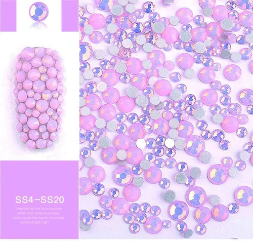 Vista 4 de DAODER Paquete de 4 diamantes de imitación de ópalo brillantes para uñas 3D, diamantes de imitación de cristal y dijes, decoración de uñas, gemas