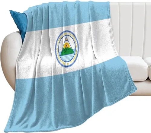 Vista 19 de Manta con la bandera de Nicaragua, manta suave y ligera, colcha duradera para decoración del hogar, manta de sofá de 30 x 40 pulgadas