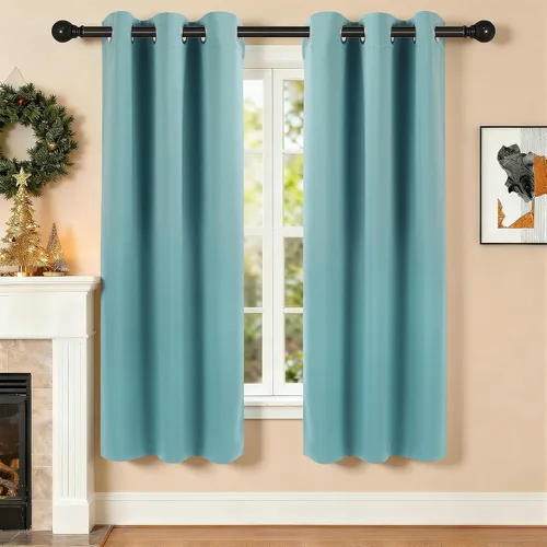 Vista 124 de Cortinas de oscurecimiento de habitación de 45 pulgadas de largo para dormitorio y sala de estar, cortinas térmicas aislantes con ojales