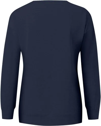 Vista 5 de Sudaderas de otoño para mujer, color liso, manga larga, cuello redondo, informal, con bolsillo, holgadas, cómodas