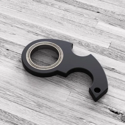 Vista 4 de Karambit - Llavero giratorio para ansiedad, llavero giratorio para ansiedad, llavero novedoso, llavero portátil (negro)