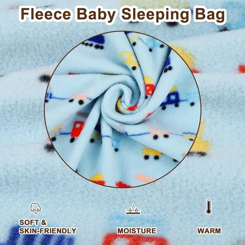 Vista 2 de MooMoo Baby Saco de dormir con pies de franela sin mangas para bebé saco de dormir con piernas manta portátil 12M-3T