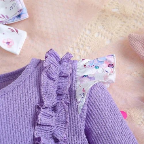 Vista 2 de Toddler Baby Girl Clothes Set Children's Clothing Autumn Baby Bow Set Sweet Beauty Baby Jumpsuit Crop Top And