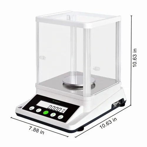 Vista 7 de Balanza analítica digital sólida de EE. UU., 3.88 oz x 0.00 oz, báscula de laboratorio de alta precisión con 2 pantallas LCD delanteras y traseras