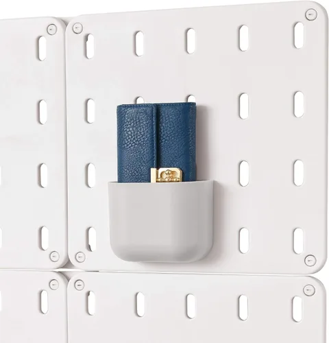 Vista 3 de iDesign Cade - Contenedor organizador modular de plástico sin BPA para colgar, 5.04 x 3.04 x 4 pulgadas, color gris