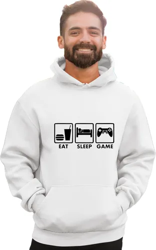 Vista 9 de Go All Out Eat Sleep Game - Sudadera con capucha para hombre y mujer Verde Irlandés
