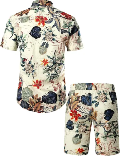 Vista 3 de Jogal - Camisa hawaiana de manga corta con botones para hombre