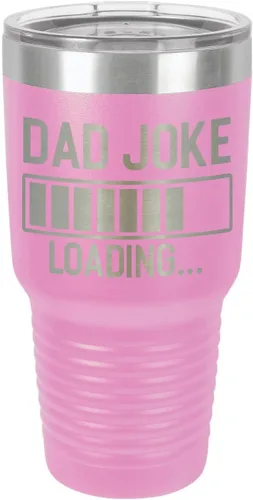 Vista 9 de Dad Joke Loading Black - Vaso de bebida de 30 onzas con popote y tapa superior deslizante, taza de viaje grabada con láser, comparación con Yeti