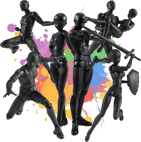 Vista 6 de Figuras de acción gnallang Modelo PVC (Color Negro) con Caja Modelos de Figuras para Dibujar para Artistas (Masculino)