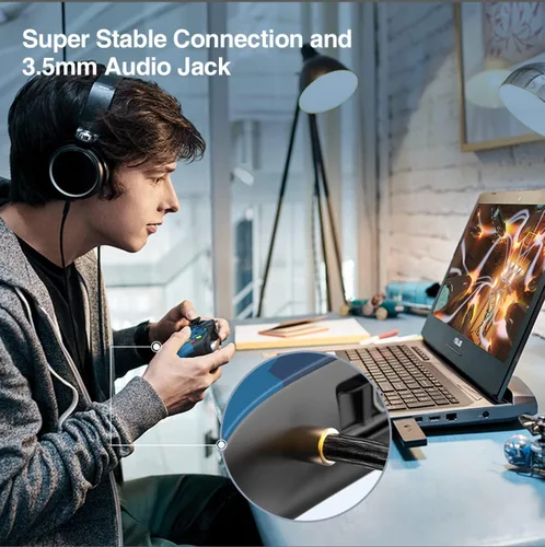 Vista 4 de Controlador inalámbrico para Xbox One, Xbox Series X&S, Xbox One X&S, consola de PC con ventana, gamepads inalámbricos Xbox con conector