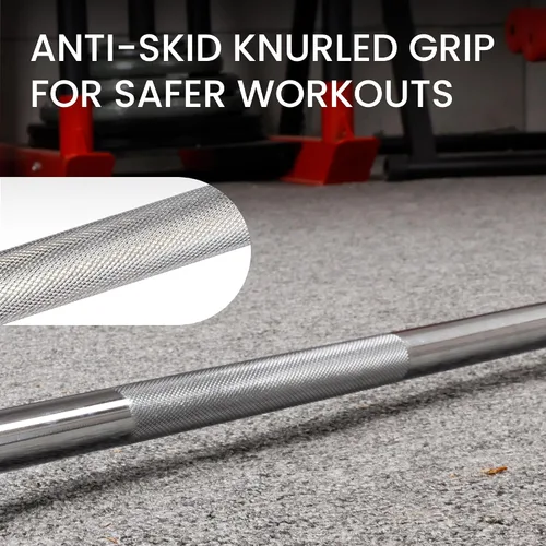 Vista 2 de Fitvids 2 Inch Olympic Barbell Bar, 5/6/7 Feet Bar with Collar for Home Gym Strength Training, weight lifting, Bench Press, 700 LB Capacity