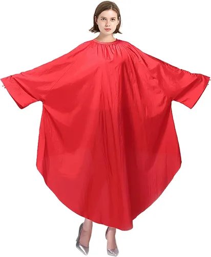 Vista 10 de TOPTIE Bata de peluquero con mangas para peluquería unisex ligera