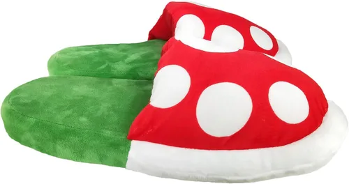 Vista 3 de Lopbraa Pantuflas divertidas de felpa con soporte para maceta, regalos divertidos para mujeres, hombres, adolescentes (plantas de piranha), Verde