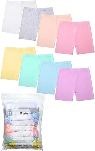 Vista 4 de Boyiee Paquete de 8 pantalones cortos de baile para niñas, pantalones cortos de ciclismo para danza, gimnasia, yoga, seguridad activa debajo