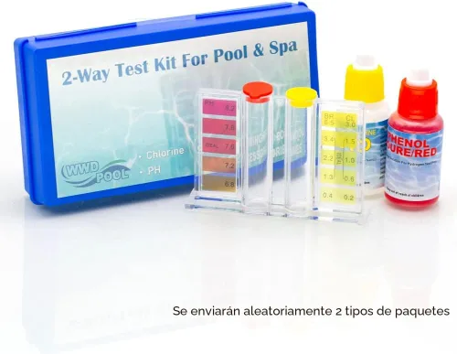 Vista 3 de Kit de prueba química de agua de spa de piscina para prueba de cloro y pH (kit de prueba de 2 vías)