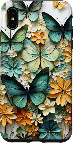 Vista 11 de iPhone 16 mariposa estética mariposas verdes naturaleza acuarela caso