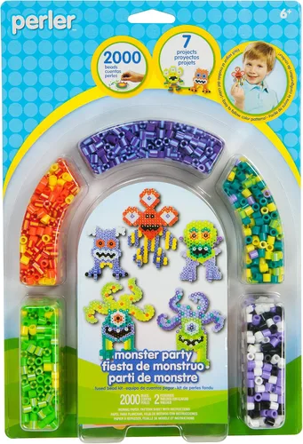 Vista 11 de Perler Kit de actividades para manualidades con cuentas de dinosaurios, 5004 piezas 5000 Beads, 2 Pegboards, Pattern, Ironing Paper, and more