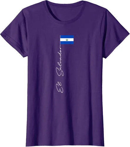 Vista 10 de Camiseta patriótica con bandera de El Salvador, Negro