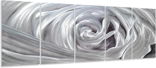 Vista 13 de Yihui Arts Arte de pared de metal de árbol de aluminio 3D grande hecho a mano, decoración de pared de 5 paneles para sala de estar, dormitorio