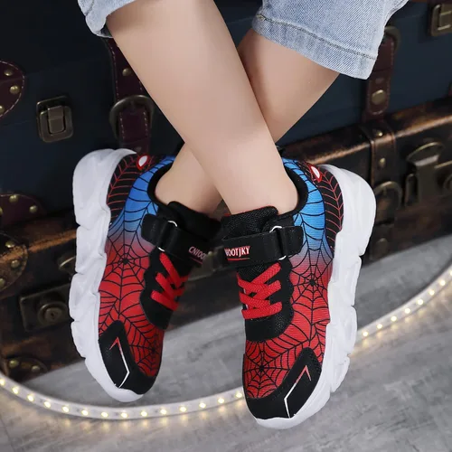 Vista 6 de Zapatos ligeros con luces LED intermitentes de malla transpirable para caminar para niños pequeños y niños pequeños