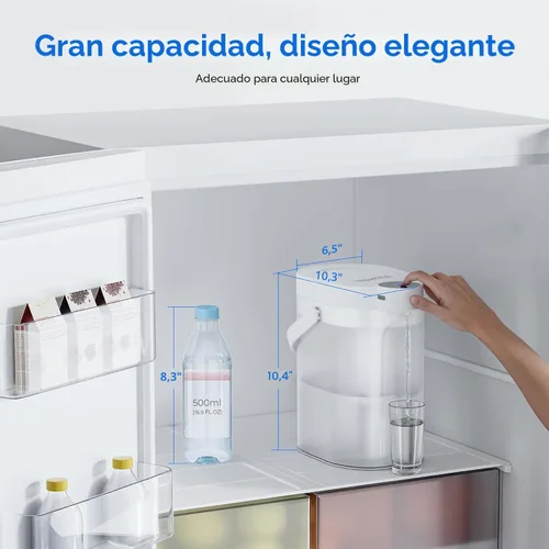 Vista 9 de Waterdrop FreshTaste - Jarra instantánea con filtro de agua, dispensador potente recargable, reduce el cloro, el plomo, el cobre, purifica, suaviza