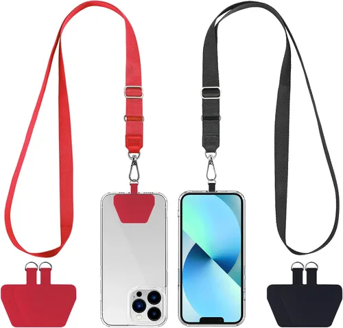 Vista 20 de CACOE Cordón para Teléfono 2 Piezas Correa Ajustable para el Cuello, 4 Piezas Parches, Cordones para Teléfono de Poliéster Multifuncionales