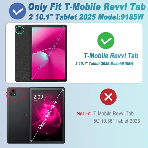 Vista 2 de ACdream Funda para Tablet T-Mobile Revvl Tab 2 de 10.1" Modelo 2025: 9185W (NO COMPATIBLE con Revvl Tab 5G de 10.36"), Funda Protectora Delgada