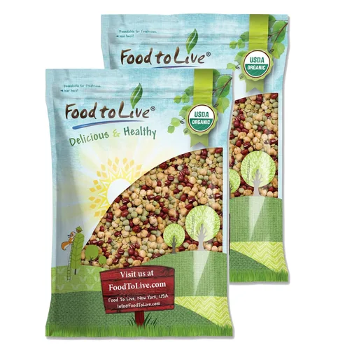 Vista 10 de Food to Live Mezcla orgánica crujiente de granos germinantes, 8 onzas sin OMG, Kosher, no irradiados, veganos, crudos, secos, a granel, guisantes