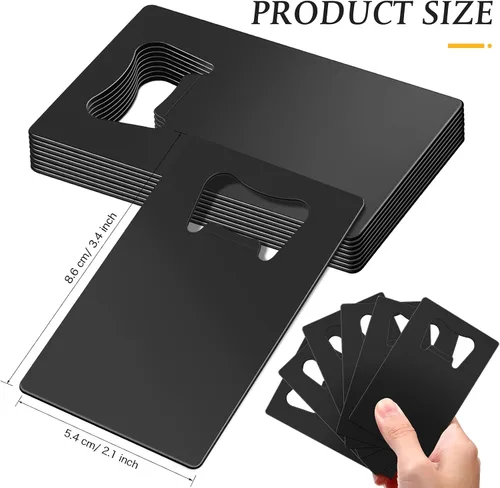 Vista 2 de 40 unidades de abrebotellas de tarjetas de crédito, de acero inoxidable, para póquer, para regalos de Navidad, se puede tallar para bricolaje, boda