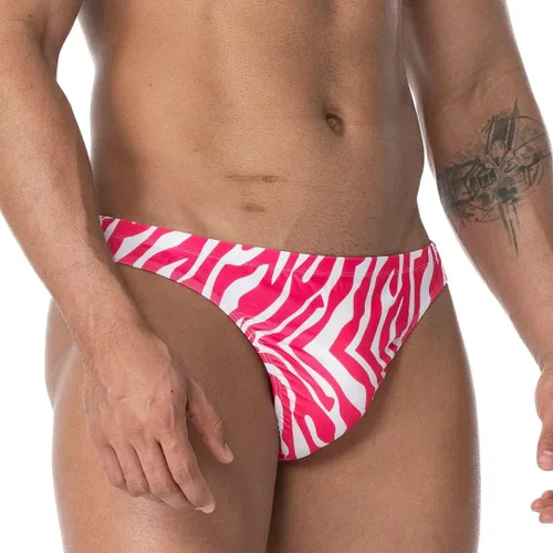 Vista 3 de FIROTTII Hombres Imprimir Animal Skin Bikini Swim Brief Hombres Traje de baño Traje de baño Sexy para Hombres