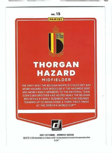 Vista 2 de THORGAN PELIGRO 2021-22 Panini Donruss Camino a la Copa Mundial de la FIFA Qatar 2022 Fútbol #15 ROJO LASER HOLO PARALEL #05 de solo 99 Made!