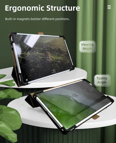 Vista 3 de Funda delgada compatible con Olax Magic Q8 8.0 pulgadas Tablet Case Flip Stand Cover GGQ