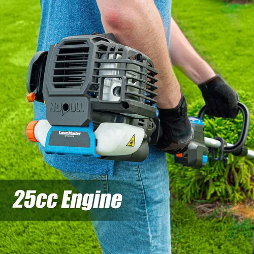 Vista 7 de LawnMaster NPTGSP2517A - Cortadora de césped a gas sin tirones con arranque eléctrico de 25 cc, 2 ciclos de 17 pulgadas