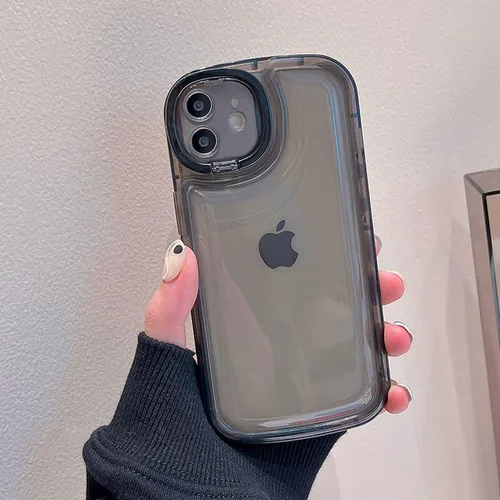 Vista 6 de Ownest Funda compatible con iPhone 12 con función atril transparente, diseño creativo con soporte para cámara para TPU delgada, a prueba de golpes