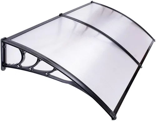 Vista 11 de Yescom - Paquete de 2 toldos de policarbonato para ventana de puerta de 40 x 40 pulgadas Tablero blanco y soporte negro