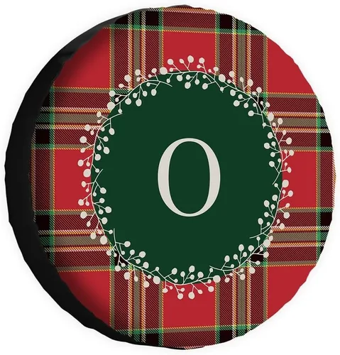 Vista 22 de Buffalo Check Plaid Initial Spare Tire Cover Monogram Letter A Wheel Protectors Covers Water Dust Proof 14 Inch Wheel Covers Universal for Trailer