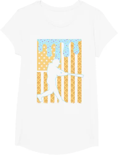 Vista 67 de Camiseta de béisbol Drip Boys Dripping Ice Cream Baseball American Flag, Negro -, Pequeña